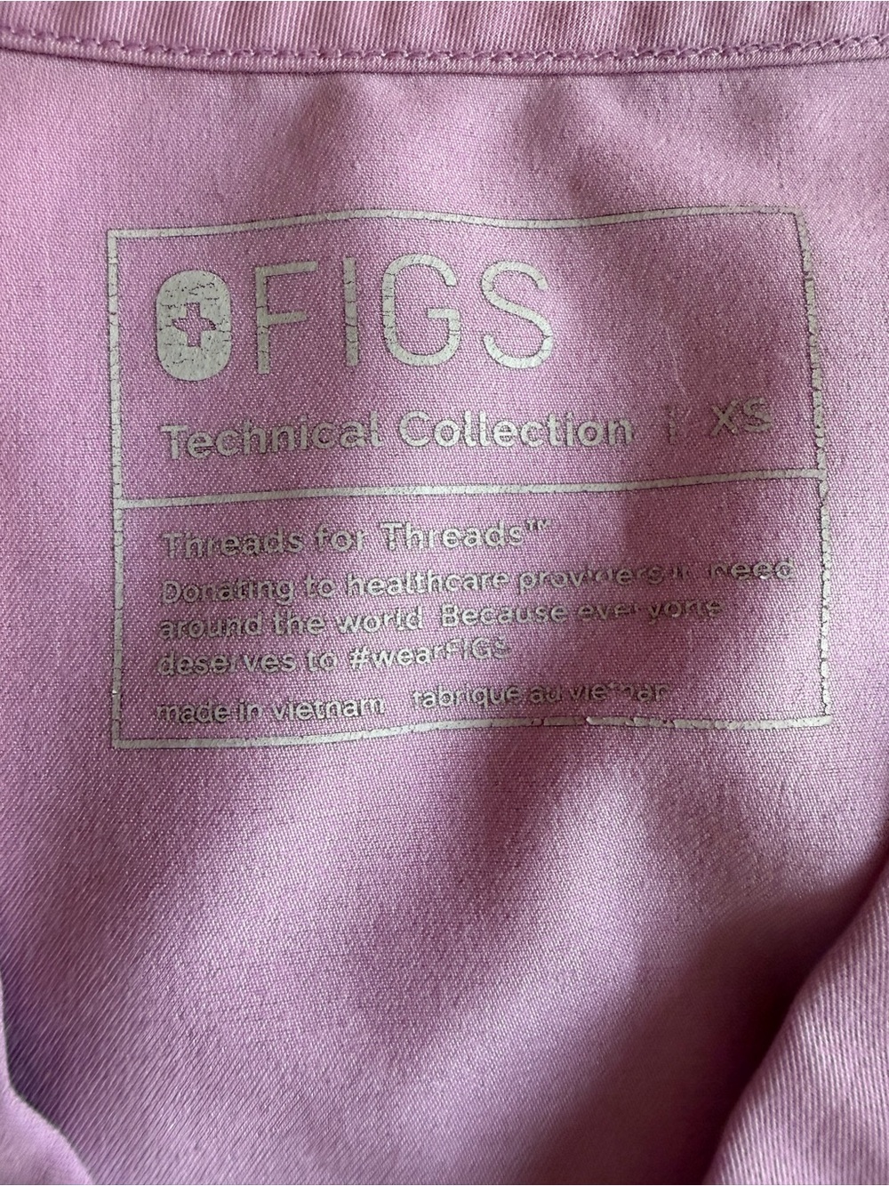 3 FIGS Woman's Technical Collection Scrub Top Size XS Pink Lilac Blue Uniform - Picture 8 of 16